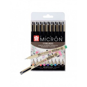 Étui de 9 couleurs Pigma Micron 05