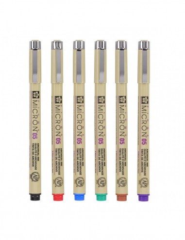 Étui de 6 couleurs de base Pigma Micron 05