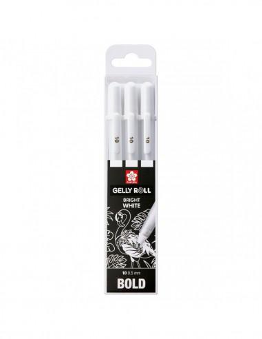 Set de base de 3 stylos gel opaque Blanc - n°10 BOLD 0.5mm