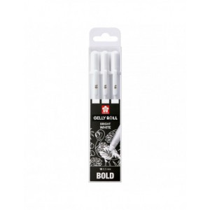 Set de base de 3 stylos gel opaque Blanc - n°10 BOLD 0.5mm