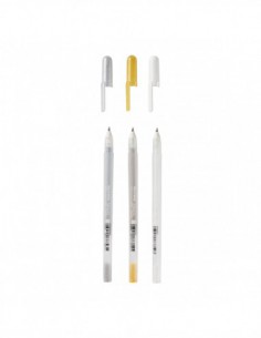 Set mélangé de 3 Gelly Roll Or Argent Blanc 2