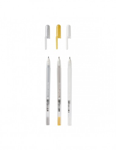 Set mélangé de 3 Gelly Roll Or Argent Blanc