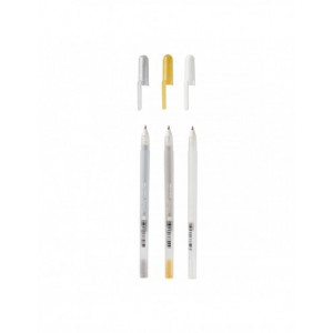Set mélangé de 3 Gelly Roll Or Argent Blanc