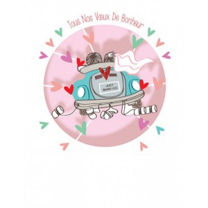 Carte double + enveloppe - LES DELICATES - Voeux de bonheur Mariage
