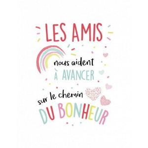 Grande carte - Les amis nous aident à avancer sur le chemin du bonheur