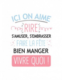 Grande carte - Ici on aime rire, s'amuser s'embrasser ...