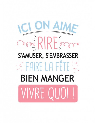 Grande carte - Ici on aime rire, s'amuser s'embrasser ...