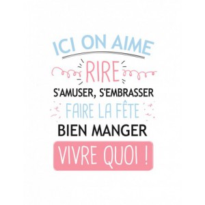 Grande carte - Ici on aime rire, s'amuser s'embrasser ...
