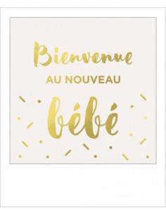 Carte simple foil - Bienvenue au nouveau bébé