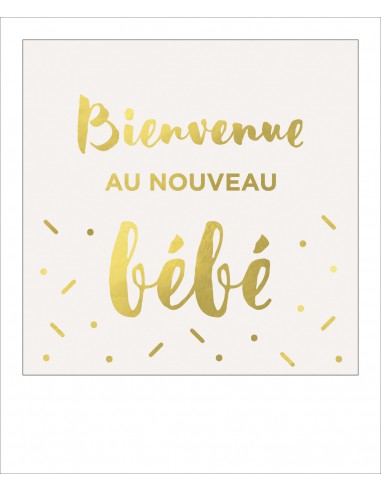 Carte simple foil - Bienvenue au nouveau bébé