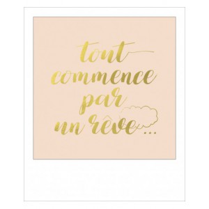 Carte simple foil - Tout commence par un rêve