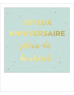 Carte simple foil - joyeux anniversaire plein de bonheur