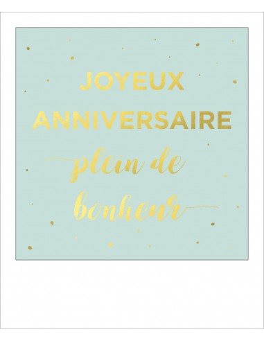 Carte simple foil - joyeux anniversaire plein de bonheur