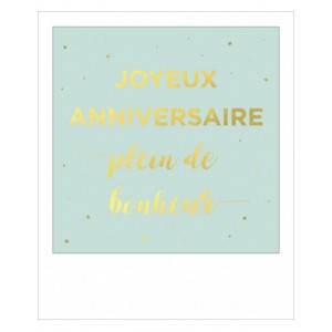 Carte simple foil - joyeux anniversaire plein de bonheur