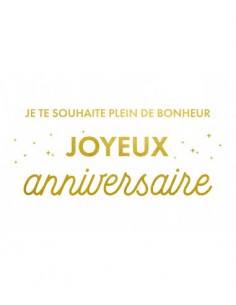 Carte Simple Foil Je Te Souhaite Plein De Bonheur Joyeuc Anniversaire