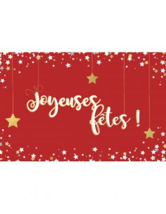 Joyeuses fêtes - carte double foil or + enveloppe dorée