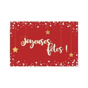 Joyeuses fêtes - carte double foil or + enveloppe dorée