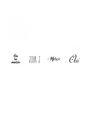 Set 4 tampons bois - thème Mariage