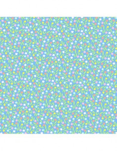 Set 6 feuilles imprimées recto/verso 30,5X30,5cm - Lapin paquerette 2