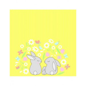 Set 6 feuilles imprimées recto/verso 30,5X30,5cm - Lapin paquerette