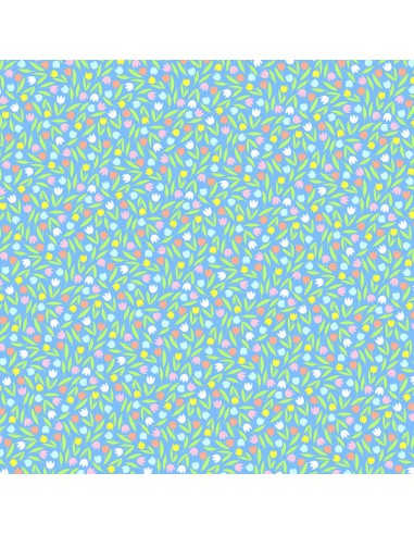 Set 6 feuilles imprimées recto/verso 30,5X30,5cm - Lapin paquerette