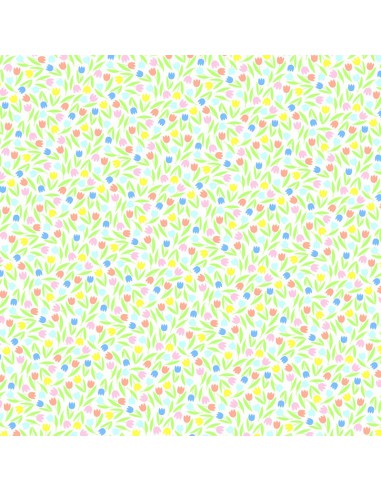 Set 6 feuilles imprimées recto/verso 30,5X30,5cm - Lapin paquerette