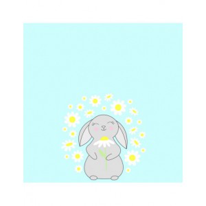Set 6 feuilles imprimées recto/verso 30,5X30,5cm - Lapin paquerette