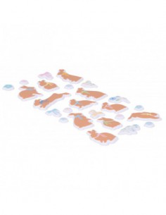 Autocollants puffie - lapins chpocolat 2