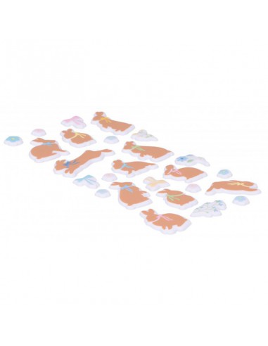 Autocollants puffie - lapins chpocolat