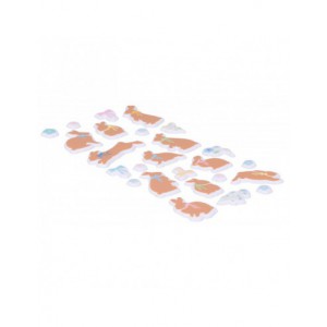 Autocollants puffie - lapins chpocolat