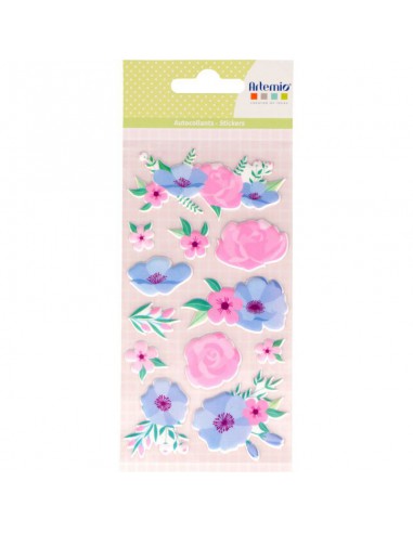 Autocollants puffie -Happy Spring fleurs