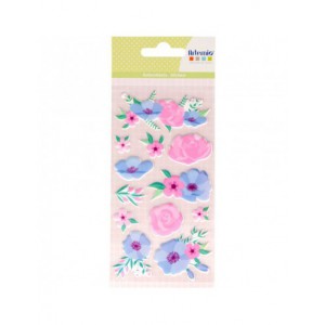 Autocollants puffie -Happy Spring fleurs
