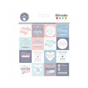 3 feuilles stickers J'aime ma famille