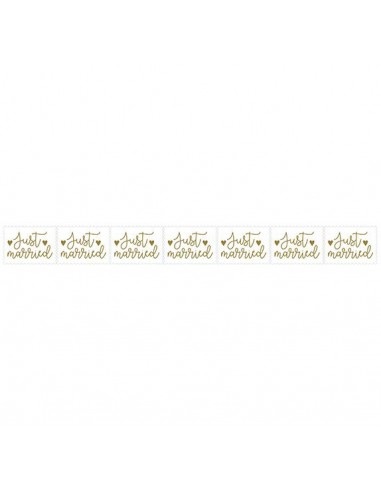 80 stickers timbres Just Married foil or