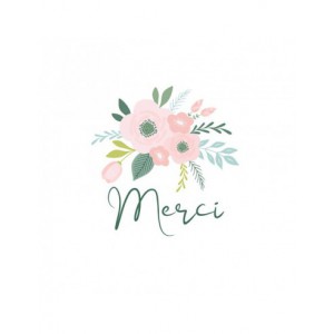 60  stickers rond Merci style aquarelle