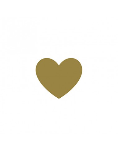 144  stickers rond petit coeur or foil