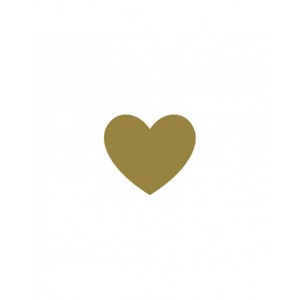 144  stickers rond petit coeur or foil