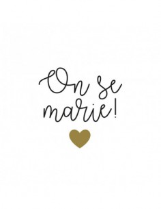 60  stickers rond On se marie or foil 2