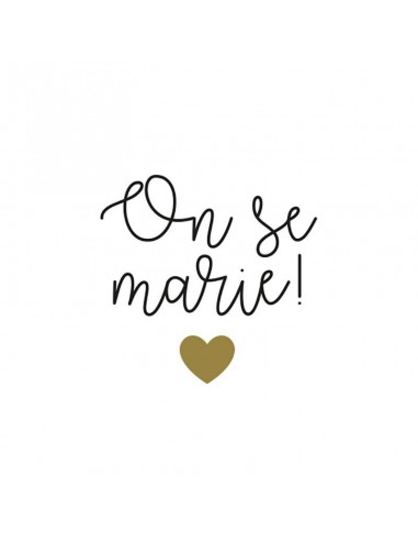 60  stickers rond On se marie or foil