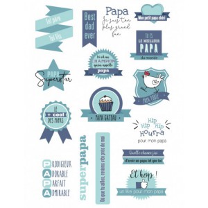 Décalcomanie  stickers A5 - papa
