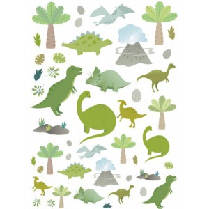 Décalcomanie  stickers A5 - dinosaures