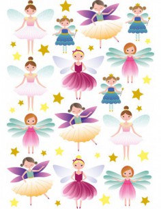 Décalcomanie  stickers A5 - fées
