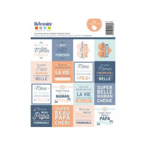 3 feuilles stickers beau-père/belle-mère