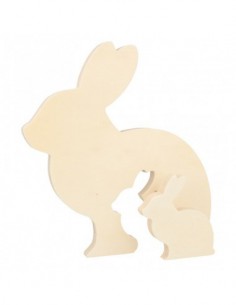 lapin bois  gigogne 18,6x20x1,5cm 2