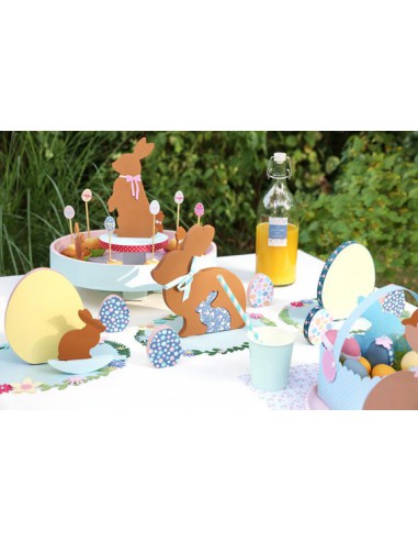 lapin bois  gigogne 18,6x20x1,5cm