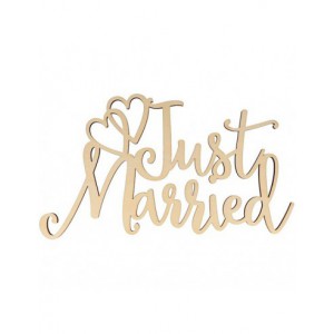 mot bois Just Married 40x23,3x0.7cm