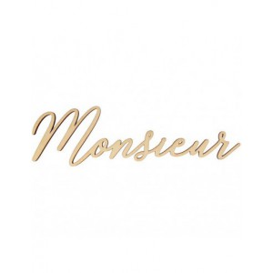 mot bois Monsieur 34x9,8x0,7cm
