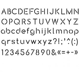 Pochoir plastique 15,5 x 0,2 x 19,5 cm - ALPHABET