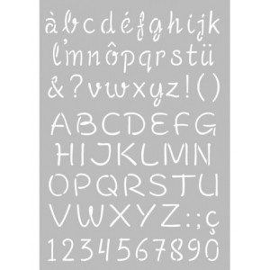 POCHOIR A4 ALPHABET -  majuscule minuscule