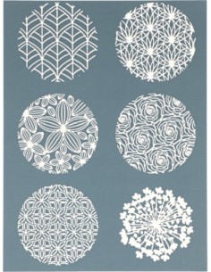 Pochoir - Sculpey Silk Screen Set Florals 2